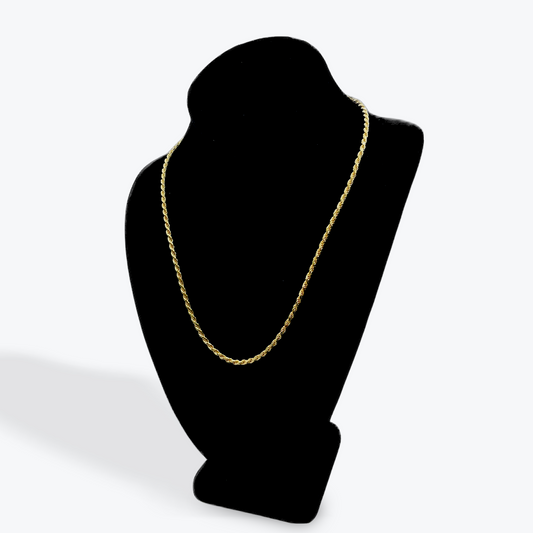 925 Silver Rope Chain Gold Plated - 20 inch
