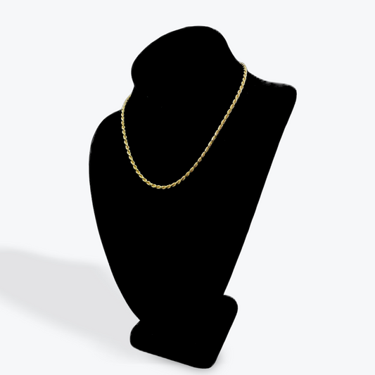 925 Silver Rope Chain Gold Plated - 16 inch