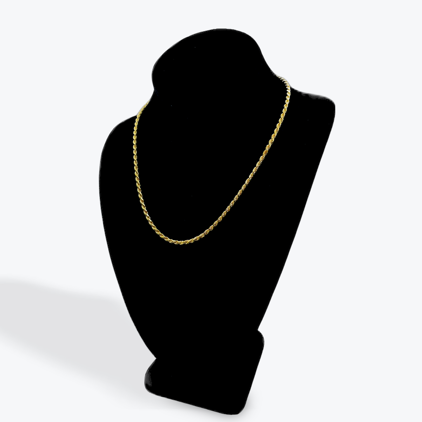 925 Silver Rope Chain Gold Plated - 18 inch