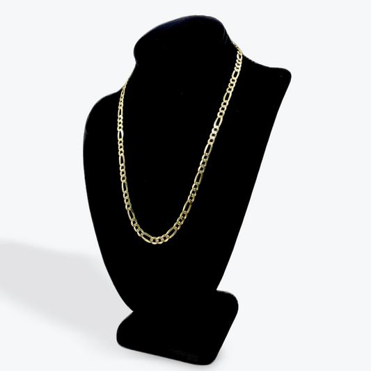 925 Silver Figaro Chain Gold Plated - 20 inch