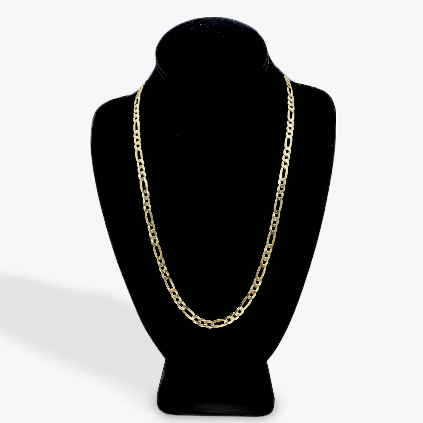 925 Silver Figaro Chain Gold Plated - 22 inch