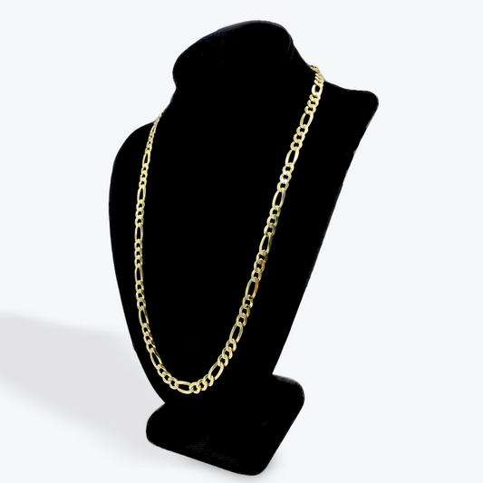 925 Silver Figaro Chain Gold Plated - 24 inch