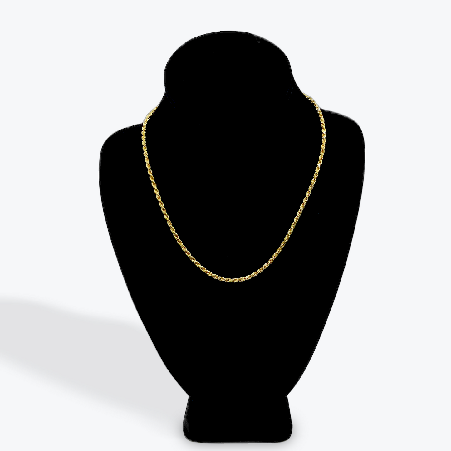 925 Silver Rope Chain Gold Plated - 18 inch