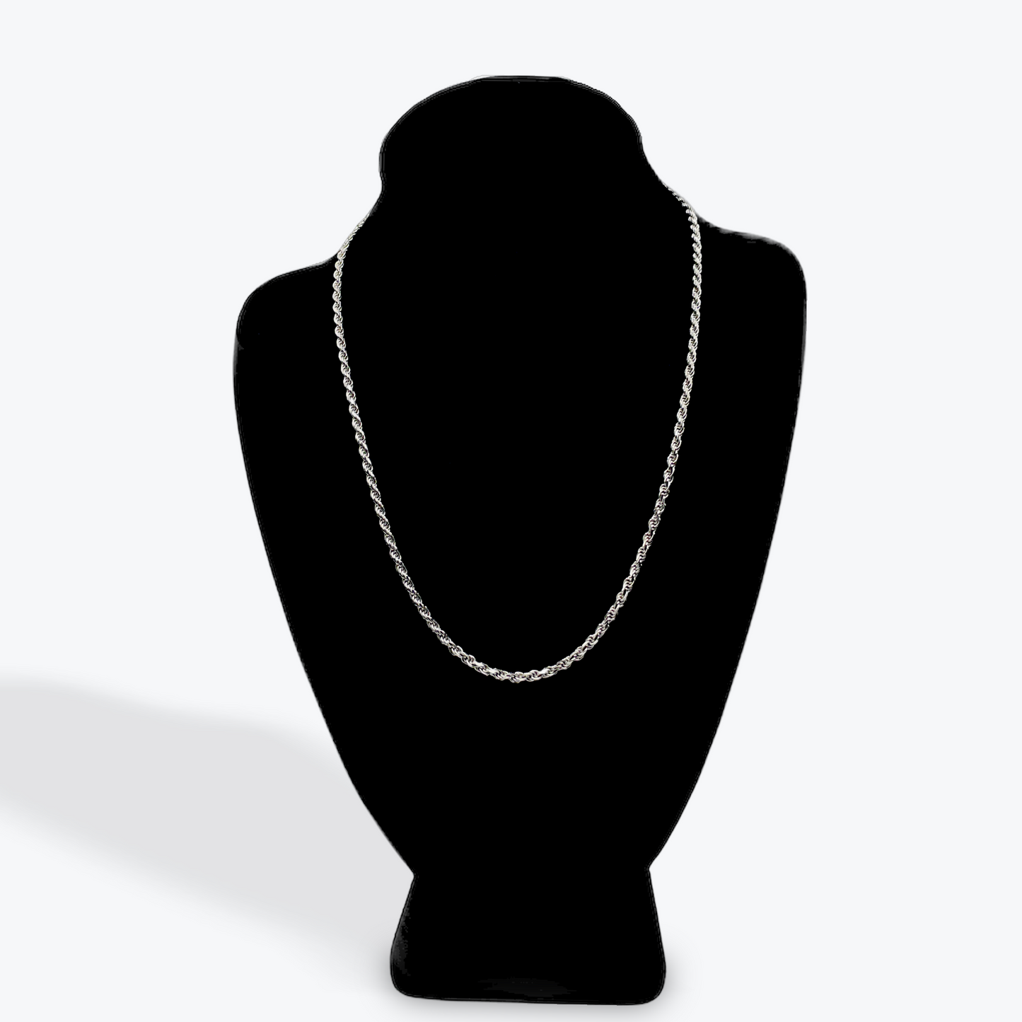 925 Silver Rope Chain Rhodium Plated - 20 inch