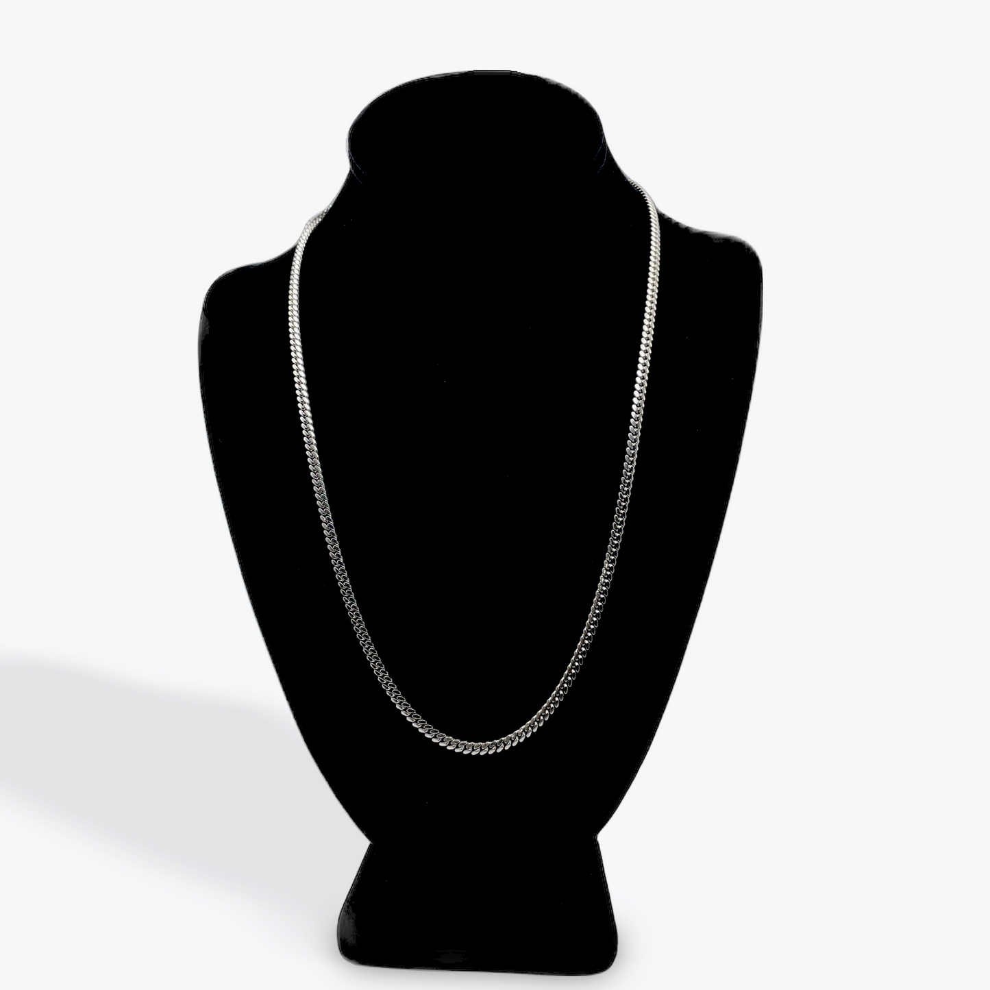 925 Silver Miami Cuban Chain Rhodium Plated - 22 inch