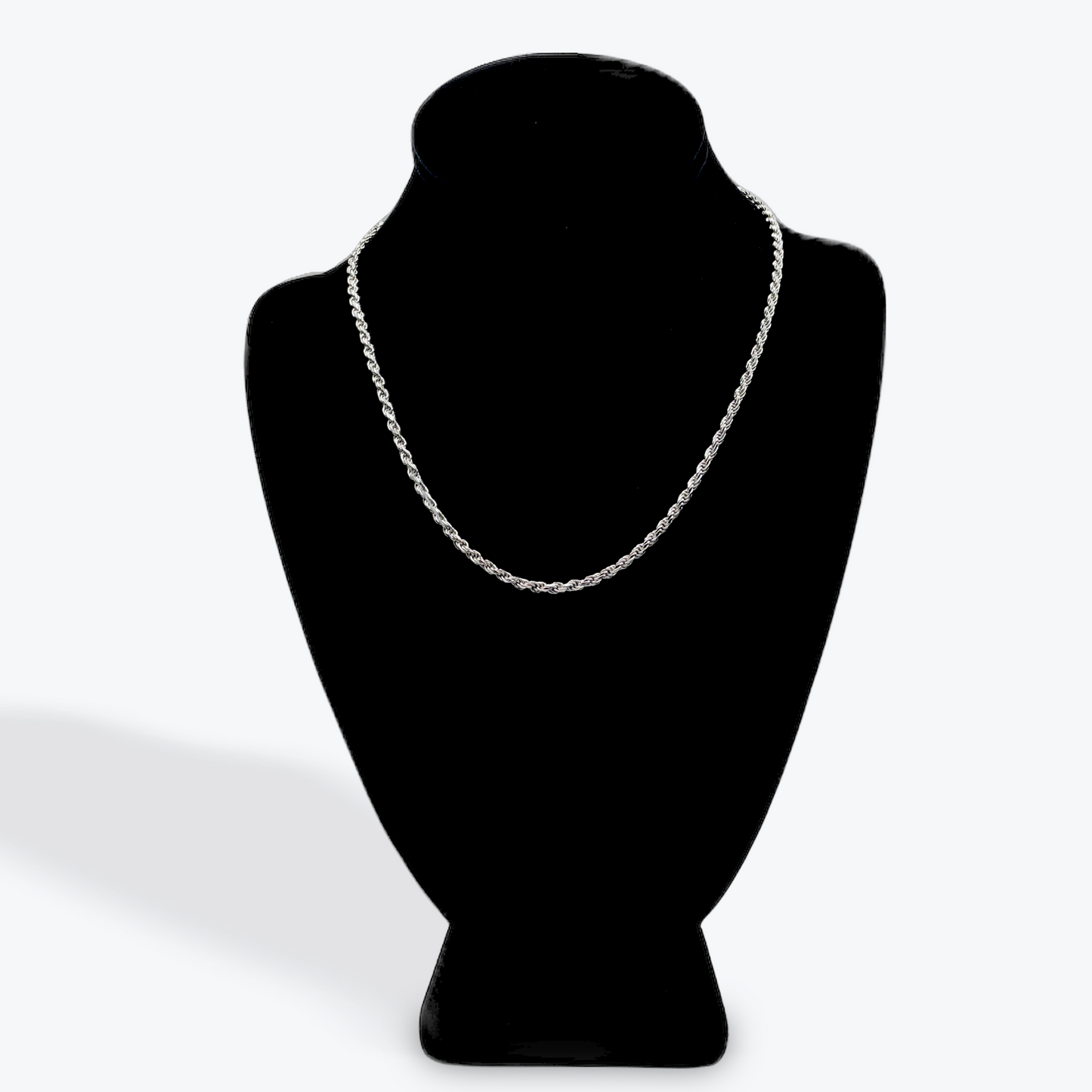 925 Silver Rope Chain Rhodium Plated - 18 inch