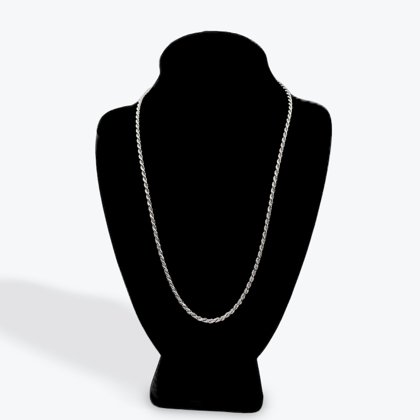 925 Silver Rope Chain Rhodium Plated - 22 inch