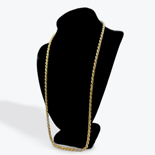 925 Silver Rope Chain Gold Plated - 28 inch