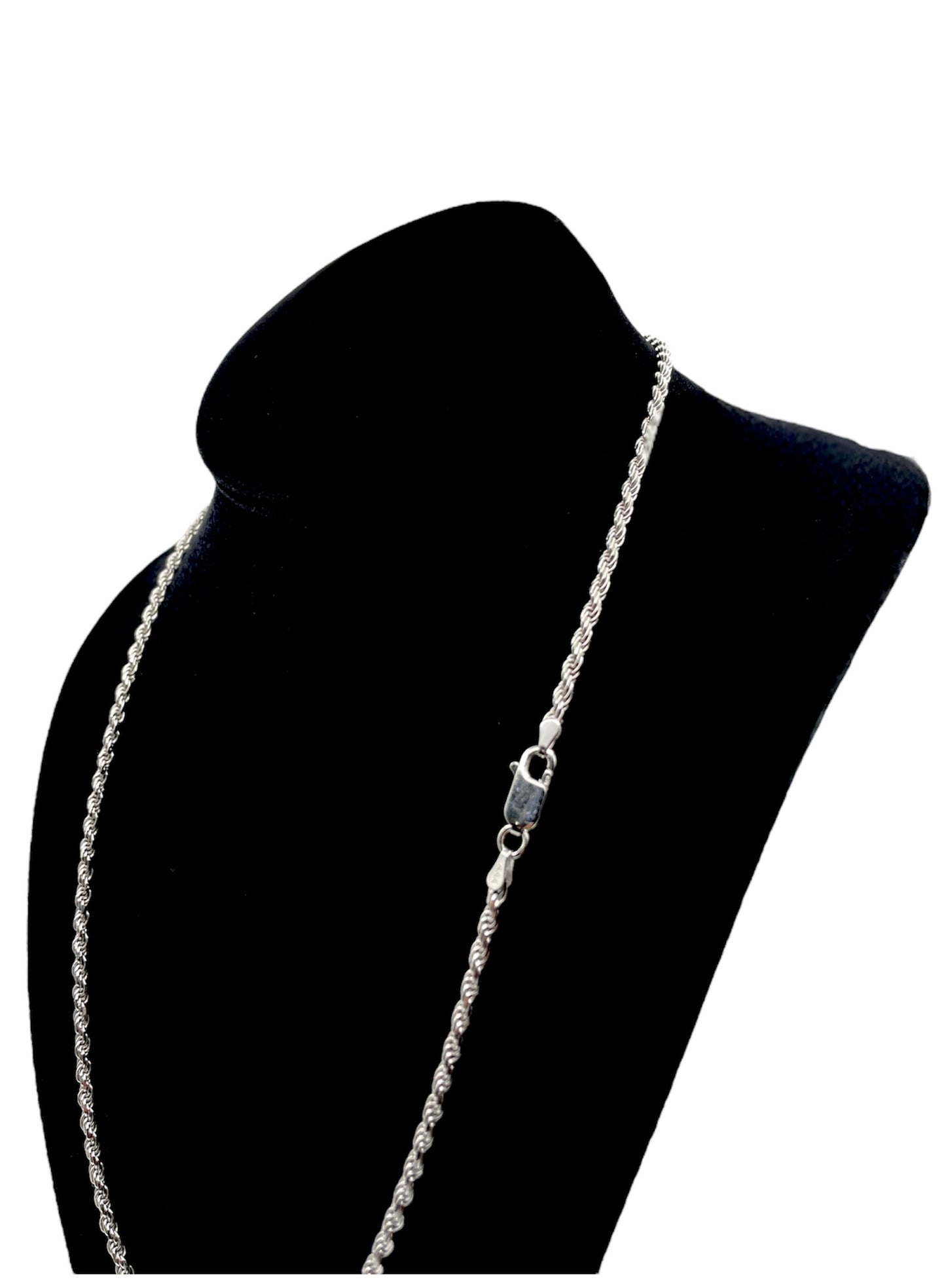 925 Silver Rope Chain Rhodium Plated - 16 inch