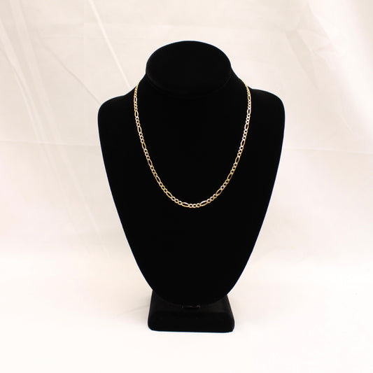 10K Paveh Figaro Chain 24 inch