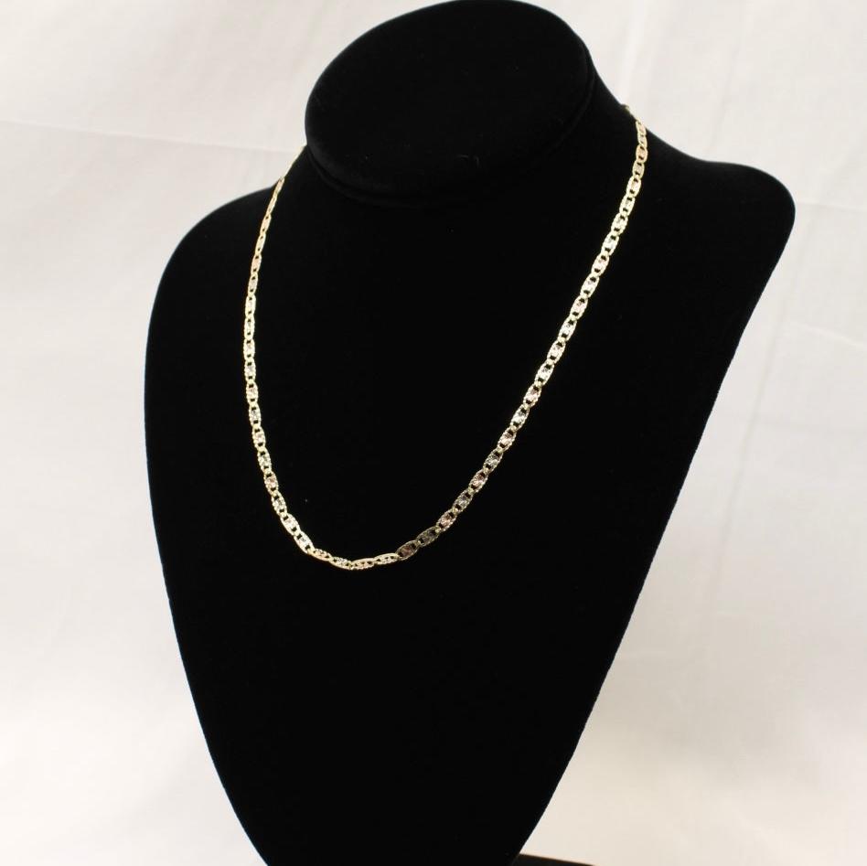 10K Tri-Color Star Valentino Chain 20 inch