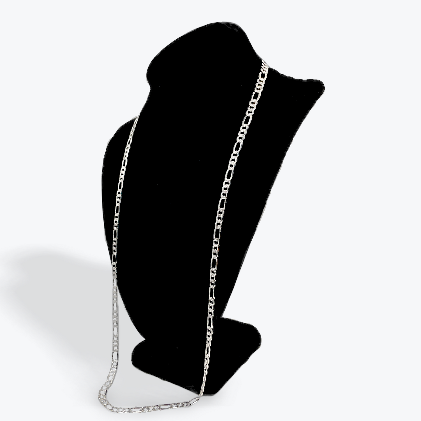 925 Silver Figaro Chain Diamond Cut Non-Plated - 30 inch