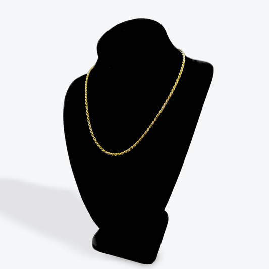 925 Silver Rope Chain Gold Plated - 18 inch