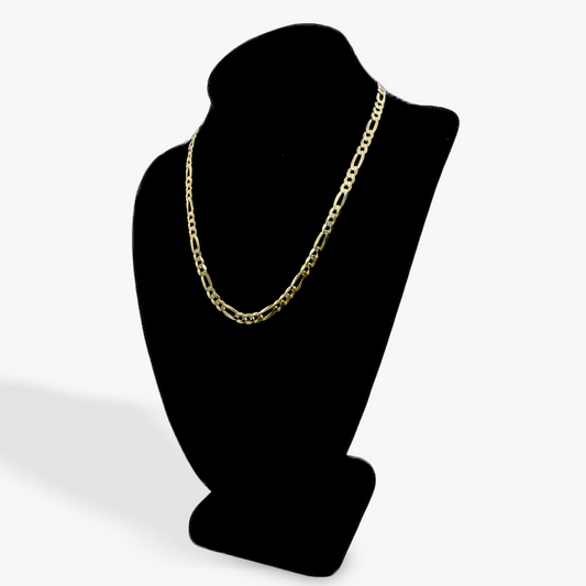 925 Silver Figaro Chain Gold Plated - 18 inch