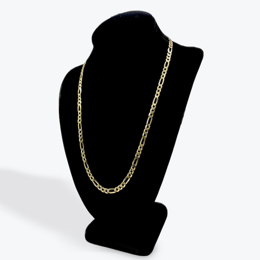 925 Silver Figaro Chain Gold Plated - 22 inch