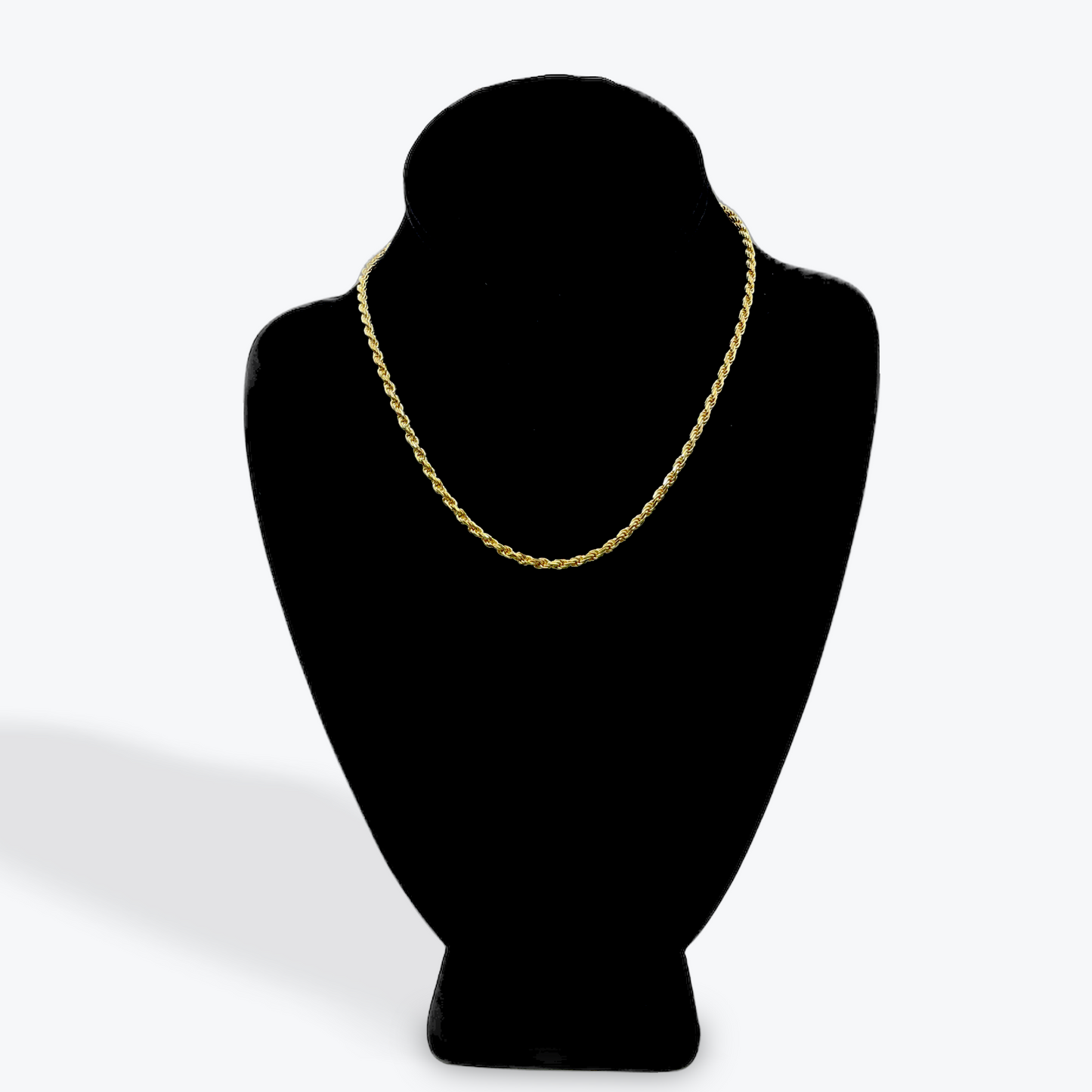 925 Silver Rope Chain Gold Plated - 16 inch