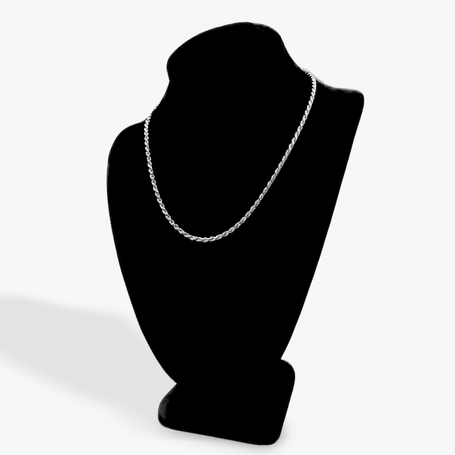 925 Silver Rope Chain Rhodium Plated - 18 inch
