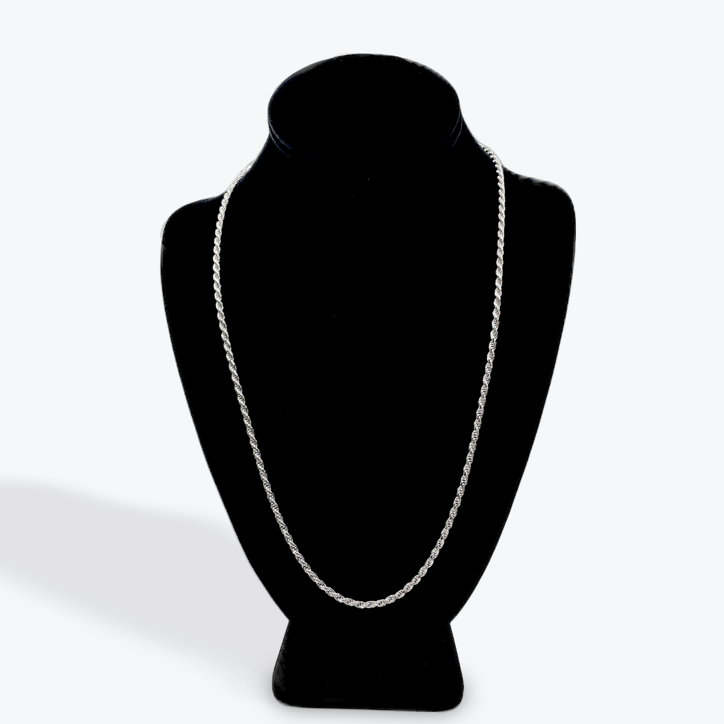 925 Silver Rope Chain Rhodium Plated - 24 inch